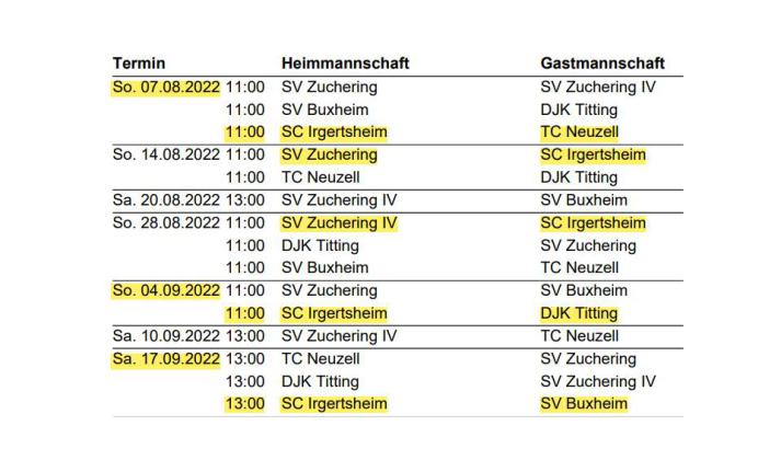 Spielplan