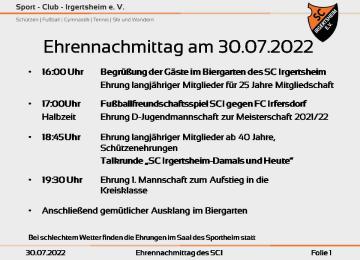 Ehrennachmittag beim SC Irgertsheim